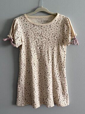Fin & Vince Organic Cotton Ditsy Floral Rib Knit Dress 2/3Y